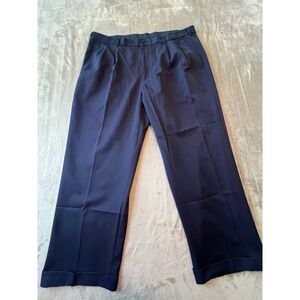 Pro Tour Golf Pants Mens 40x29 Navy Blue Coolplay Pleated Cuffed